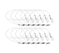 Líder de pesca de fluorocarbono de 20 a 80 libras con broche giratorio invisible resistente a la abrasión para agua salada, agua dulce, kit de peces de caza grande (24 a 80 libras)