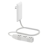 LIDER Extensor de salida de cara plana con 3 receptáculos, enchufe de placa de pared ultrafino con extensor de cable y regleta de alimentación de 3 tomas, cable de 3 pies, LWE3-315-W, color blanco