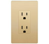 LIDER Receptáculo decorativo de acabado mate con cubierta frontal intercambiable, toma de pared segura para niños resistente a manipulaciones con placa de pared sin tornillos, grado residencial, 15 A