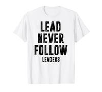 Liderazgo Nunca SIGA Líderes Liderazgo Mentalidad Motivacional Camiseta gráfica económica, Hombre, Blanco, XL