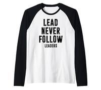 Liderazgo Nunca SIGA Líderes Liderazgo Mentalidad Motivacional Camiseta Manga Raglan