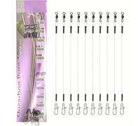 Líderes de pesca de fluorocarbono de alto rendimiento, 10 unidades con rodillo giratorio, agua de corte y sensibilidad para pescadores (18 kg, 40 cm)