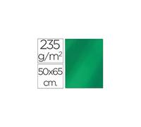 Liderpapel 16216 - Pack de 10 cartulinas, 50 x 65 cm, color verde metalizado