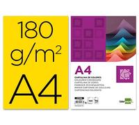 Cartulina liderpapel a4 180g/m2 amarillo paquete de 100 hojas - CT05