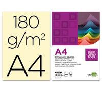 Liderpapel 180G/M2 - Cartulina, A4, Amarillo (Crema)