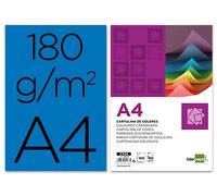 Cartulina liderpapel a4 180g/m2 azul paquete de 100 hojas - CT07