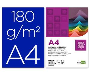 Liderpapel 180G/M2 - Cartulina, A4, Azul (Ultramar)