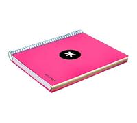 Cuaderno espiral liderpapel a5 micro antartik tapa forrada 120h 100 gr horizontal 5 bandas 6 taladros color rosa - KD15