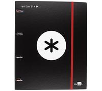 Carpeta con recambio liderpapel antartik a4 cuadro 5 mm forrada 4 anillas 25mm redondas color negro - AW04