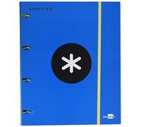 Carpeta con recambio liderpapel antartik a4 cuadro 5 mm forrada 4 anillas 25mm redondas color azul - AW10