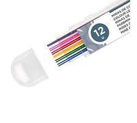 Liderpapel 952401 Minas de colores, de 0,5 mm para lápices mecánicos, 12 minas de colores variados