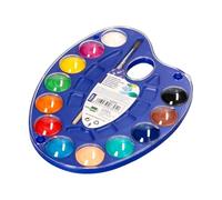 Liderpapel ACUARELA 12 COLORES CON PINCEL Y DEPOSITO INCLUYE PALETA DE PLASTICO