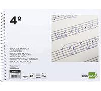 Bloc musica liderpapel pentagrama 3mm cuarto 20 hojas 100g/m2