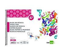 Bloc musica liderpapel pentagrama 4mm cuarto 20 hojas 100g/m2 - BM06