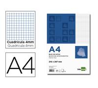 Bloc notas liderpapel cuadro 4mm a4 80 hojas 60g/m2 perforado - BN01