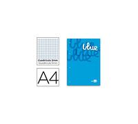 Bloc encolado liderpapel cuadro 5 mm azul a4 natural 100 hojas 100 g/m2 - BR09
