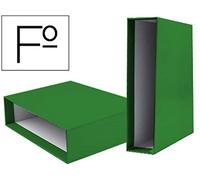 Caja archivador liderpapel de palanca carton folio documenta lomo 75mm color verde - CZ17