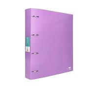 Liderpapel, Carpeta 4 Anillas, 40 mm, Carpeta con Tarjetero, Polipropileno, Formato A4, Funda en Portada para Personalizar, Lavanda Opaco
