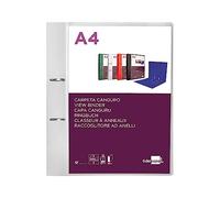 Liderpapel, Carpeta Canguro, 2 Anillas, 40 mm, Mixtas, Polipropileno, Formato A4, Funda en Portada para Personalizar Transparente