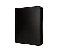 Liderpapel, Carpeta con Cremallera, Carpeta de 4 Anillas, Ribete Negro, Tamaño A4, Elegante, Portadocumentos con Cremallera, Polipropileno, 4 Bolsillos Interiores, Negro