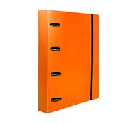 Carpeta con recambio liderpapel a4 cuadro 5mm 100 hojas 80g polipropileno 4 anillas 25mm color naranja - CH58