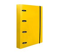 Carpeta con recambio liderpapel a4 cuadro 5mm 100 hojas 80g polipropileno 4 anillas 25mm color amarillo - CH57