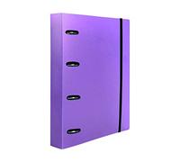Carpeta con recambio liderpapel a4 cuadro 5mm 100 hojas 80g polipropileno 4 anillas 40mm lavanda opaco