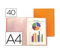 Liderpapel Carpeta Escaparate 47051 40 Fundas Polipropileno Traslucida Din A4 Naranja Frosty
