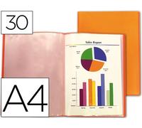 Liderpapel Carpeta Escaparate 47491 30 Fundas Polipropileno Traslucida Din A4 Naranja Frosty