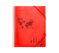 Carpeta liderpapel escaparate con espiral 80 fundas polipropileno din a4 rojo - EC26