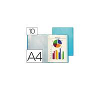 Carpeta liderpapel escaparate 47482 10 fundas polipropileno a4 azul translucido - CJ14