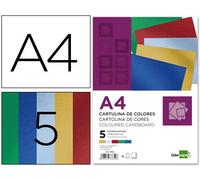 Cartulina liderpapel a4 235 g/m2 metalizada 5 colores surtidos paquete de 50 - CM06