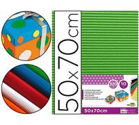 Carton ondulado liderpapel 50 x 70cm 320g/m2 verde hoja - CN10