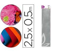 Papel crespon liderpapel 50 cm x 2.5m metalizado plata - CP21