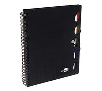 Cuaderno espiral liderpapel a4 micro executive tapa plastico 100h 80 gr cuadro 5mm 5 separadores con gomilla negro - BE20