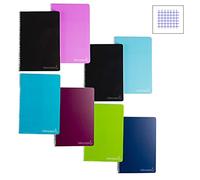 Liderpapel CUADERNO ESPIRAL A4 MICRO WITTY TAPA DURA 140H 75GR CUADRO 5MM 5 BANDAS 4 TALADROS COLORES SURTIDOS