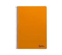 Liderpapel Cuaderno espiral a4 smart tapa blanda 80h 75gr 2 rayas pauta 2,5mm con margen color naranja