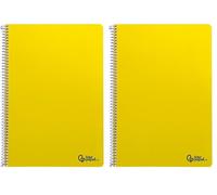 Liderpapel Cuaderno espiral a4 smart tapa blanda 80h 75gr cuadro 4mm con margen color amarillo (Paquete de 2)