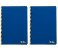 Liderpapel Cuaderno espiral a4 smart tapa blanda 80h 75gr rayado horizontal una raya con margen color azul oscuro (Paquete de 2)