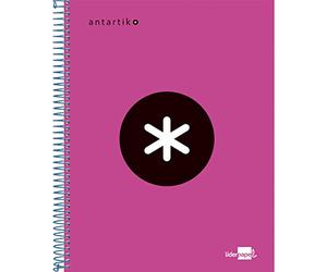 Liderpapel Cuaderno Espiral A5 Micro Antartik Tapa Forrada 120H 100 Gr Cuadro 5Mm 5 Bandas 6 Taladros Color Rosa Flúor
