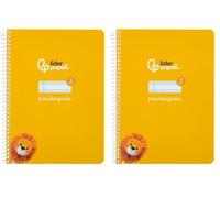 Liderpapel Cuaderno espiral a5 pautaguia tapa blanda 40h 75 gr cuadro pautado 3mm color amarillo (Paquete de 2)