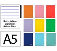 Cuaderno espiral liderpapel din a5 witty tapa dura 80h 90gr rayado horizontal 8mm con margen colores surtidos - BC29