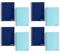 Liderpapel Cuaderno espiral bolsillo doceavo smart tapa blanda 80h 60gr cuadro 4mm colores surtidos (Paquete de 4)