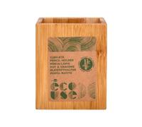 Liderpapel CUBILETE PORTALAPICES BAMBU 100% NATURAL ECOUSE CUADRADO 80X80X100 MM