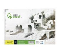 Bloc dibujo liderpapel lineal espiral 230x325mm 20 hojas 180 g/m2 con recuadro perforado - DL08