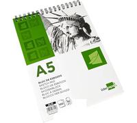 Bloc dibujo liderpapel esbozos espiral a5 148x210mm 100 hojas 90g/m2 sin recuadro - DL10
