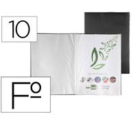 Carpeta liderpapel escaparate 10 fundas pvc folio negro - EC41
