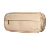 Estuche portatodo liderpapel classic ovalado 2 cremalleras con bolsillo delantero 210x90mm crema - PX69