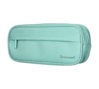 Estuche portatodo liderpapel classic ovalado 2 cremalleras con bolsillo delantero 210x90mm verde manzana - PX68