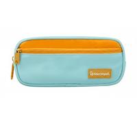 Estuche portatodo liderpapel duo 2 cremalleras con bolsillofrontal azul claro 220x90x50 mm - IK64